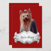 招待状ヨークシャーテリアパピードッグズレッド 招待状 (正面/裏面)