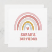 招待状レインボーガールズまたはバースデーカード 招待状 (正面/裏面)