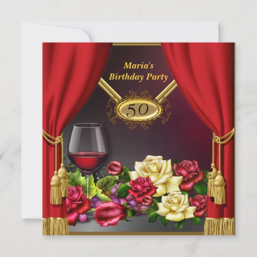 招待状レッドカーテン招待状 招待状 (正面)