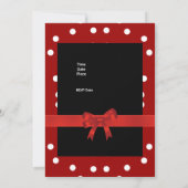 招待状レッドブラックスポットホワイトレッドボウズ 招待状 (裏面)