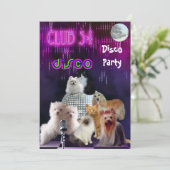 招待状レディースナイトディスコパーティー犬猫 招待状 (スタンド正面)