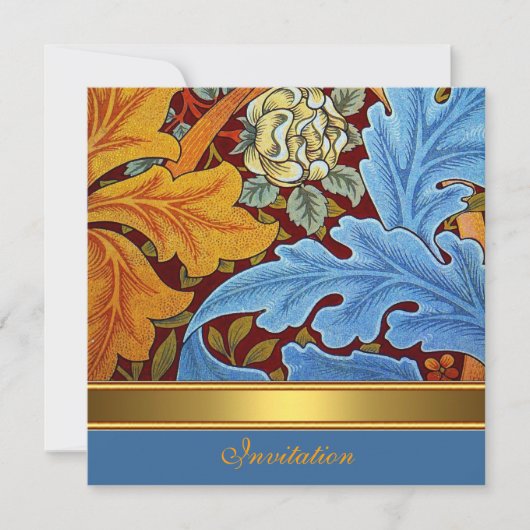 招待状ヴィンテージビクトリアンウィリアムモリスフローラ 招待状 (正面)