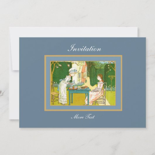 招待状ヴィンテージビクトリアンティーパーティー 招待状 (正面)