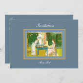 招待状ヴィンテージビクトリアンティーパーティー 招待状 (正面/裏面)