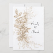 招待状ヴィンテージフローラスプレー 招待状 (裏面)