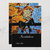 招待状ヴィンテージレトロビクトリアンウィリアム・モリス 招待状 (正面/裏面)