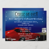 招待状上のクラシックな車の巡航 招待状 (正面/裏面)