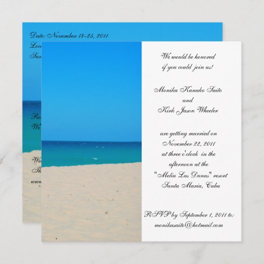 招待状先結婚式 招待状 (正面/裏面)