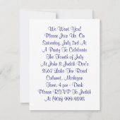 招待状叔父サムインデペンデンス7月4日 招待状 (裏面)