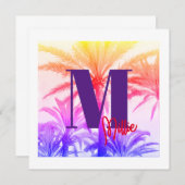 招待状夏の熱帯性ヤシの木80年代 招待状 (正面/裏面)