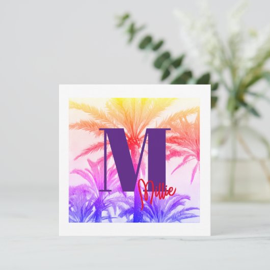 招待状夏の熱帯性ヤシの木80年代 招待状 (スタンド正面)