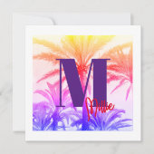 招待状夏の熱帯性ヤシの木80年代 招待状 (正面)