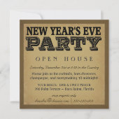 招待状大晦日の-ヴィンテージの木版画 招待状 (正面)