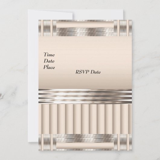 招待状婚約パーティクリームアールデコ 招待状 (裏面)