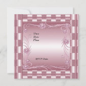 招待状婚約ピンクアールデコフローラ 招待状 (裏面)