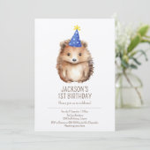 招待状子供の誕生日シンプル可愛いハリネズミ 招待状 (スタンド正面)