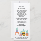 招待状引っ越し祝いパーティーパーティーサボテンイラスト (裏面)