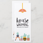 招待状引っ越し祝いパーティーパーティーサボテンイラスト (正面/裏面)