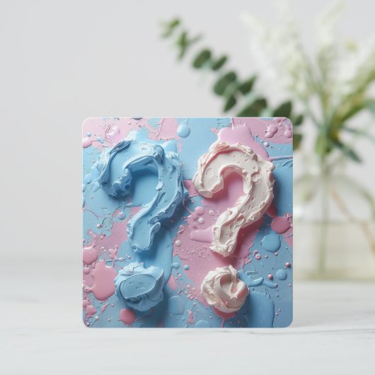 招待状性リビールパーティーカスタム文字 招待状 (スタンド正面)