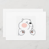 招待状愛らしい赤熊 招待状 (正面/裏面)