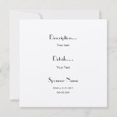 招待状感じ紙/クリームカラー5.25 x 5.25 招待状 (裏面)