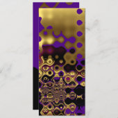 招待状抽象芸術金ゴールドパープルブラック 招待状 (正面/裏面)