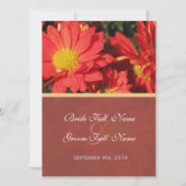 招待状新郎新婦。デイジー花 招待状 (裏面)