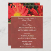 招待状新郎新婦。デイジー花 招待状 (正面/裏面)