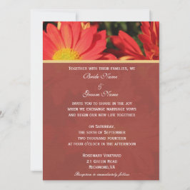 招待状新郎新婦。デイジー花 招待状