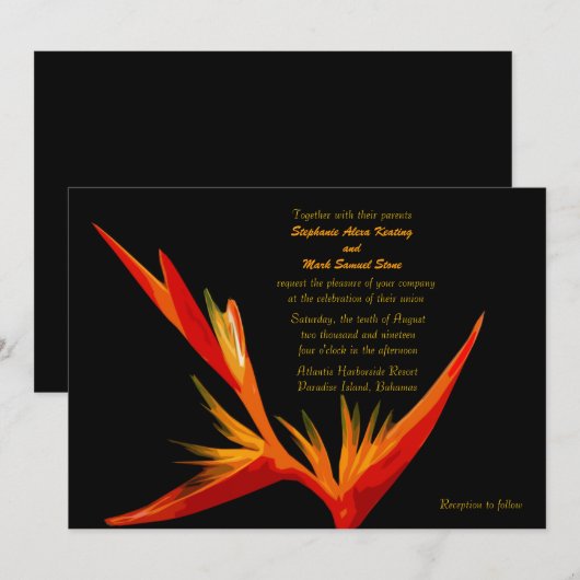 招待状極楽鳥 招待状 (正面/裏面)