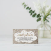 招待状用シャワーインサートを表示素朴- エンクロージャーカード (スタンド正面)