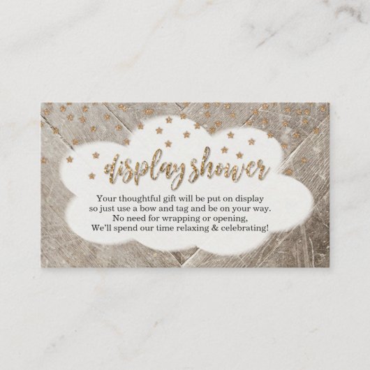 招待状用シャワーインサートを表示素朴- エンクロージャーカード (正面)