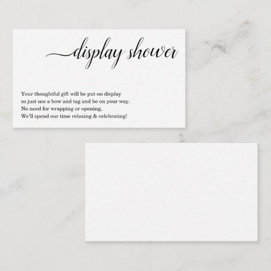 招待状用シャワーインサートを表示 エンクロージャーカード (正面/裏面)