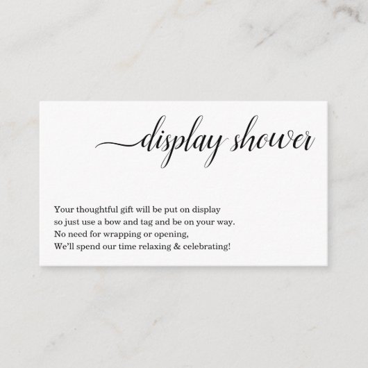 招待状用シャワーインサートを表示 エンクロージャーカード (正面)