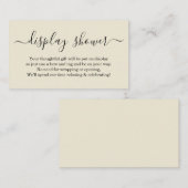 招待状用シャワーインサートを表示 – シンプル エンクロージャーカード (正面/裏面)
