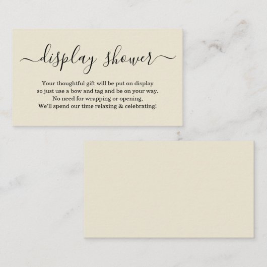 招待状用シャワーインサートを表示 – シンプル エンクロージャーカード (正面/裏面)