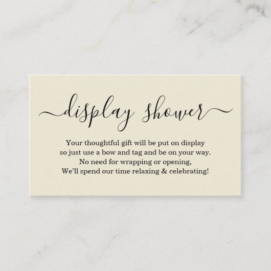 招待状用シャワーインサートを表示 – シンプル エンクロージャーカード (正面)