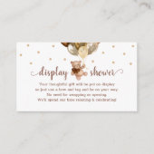 招待状用テディベア表示シャワーインサート エンクロージャーカード (正面)