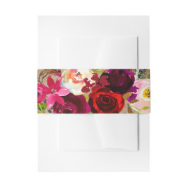 招待状用帯|の赤の花のBohoの結婚式 招待状ベリーバンド