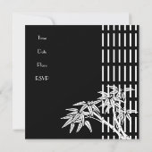 招待状白黒アジアバンブ 招待状 (裏面)