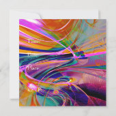 招待状着色ステンドグラス抽象芸術 招待状 (裏面)