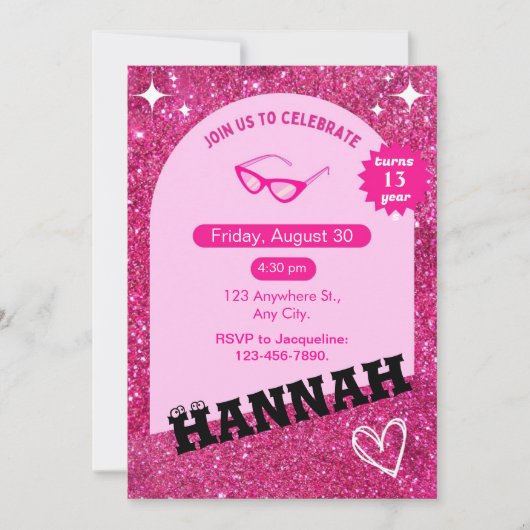 招待状祝と誕生日 招待状 (正面)