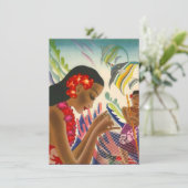 招待状空白の招待状ティキトロピカルルアウ(ハワイ式宴会)パーティー 招待状 (スタンド正面)