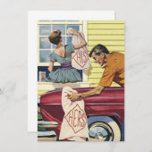 招待状空白の発表His Herレトロスタイル 招待状 (正面/裏面)