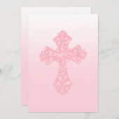 招待状第1聖体水カラークロスピンク 招待状 (正面/裏面)