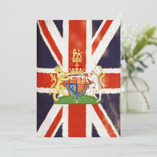 招待状紋章付き外衣が付いているヴィンテージの英国国旗 招待状 (スタンド正面)