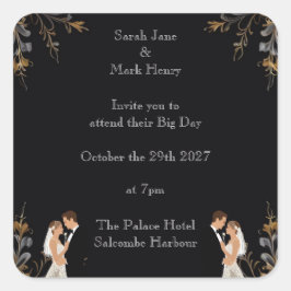 招待状結婚のパーソナライズ可能なレイアウト スクエアシール