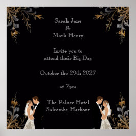 招待状結婚のパーソナライズ可能なレイアウト ポスター