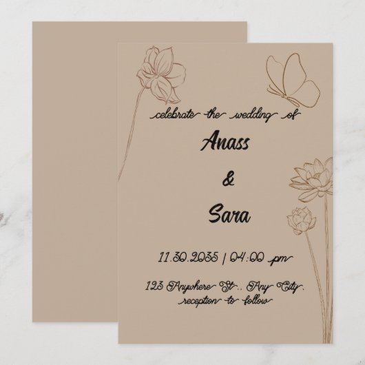 招待状結婚の 招待状 (正面/裏面)