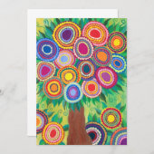 招待状結婚バー(ユダヤ教の)バル・ミツバーシャワーツリー 招待状 (正面/裏面)